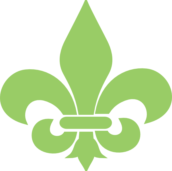 Green Fleur De Lis Clip Art At Vector Clip Art - Fleur De Lis Green (600x595), Png Download