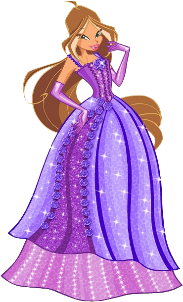 Flora Naturela Gown - Winx Club Flora Robe (391x630), Png Download