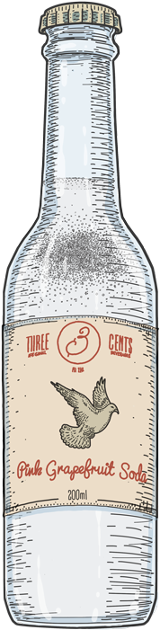 Grapefruit Packshot Grapefruit Bottle - 3cents Soda Png (218x717), Png Download