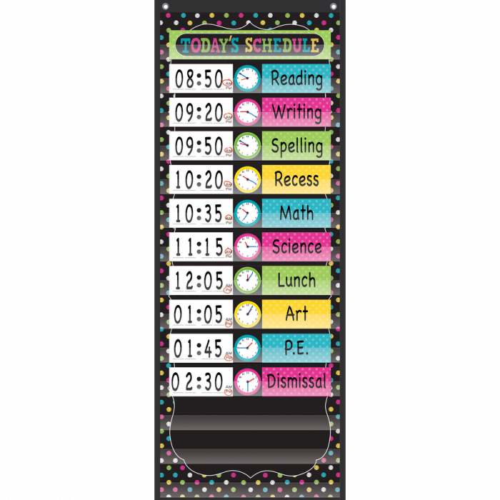 Chalkboard Brights Schedule Pocket Chart (700x700), Png Download