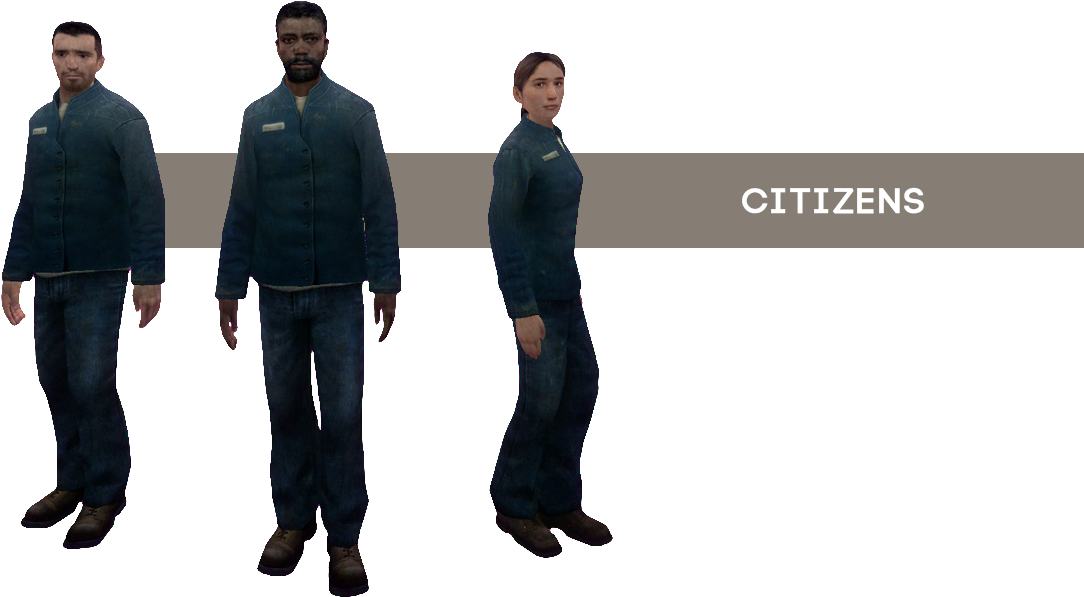 [ Img] - Half Life 2 Citizen Outfits (1138x622), Png Download