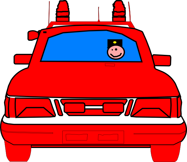 Police Car Clip Art - Red Police Car Clipart (600x520), Png Download