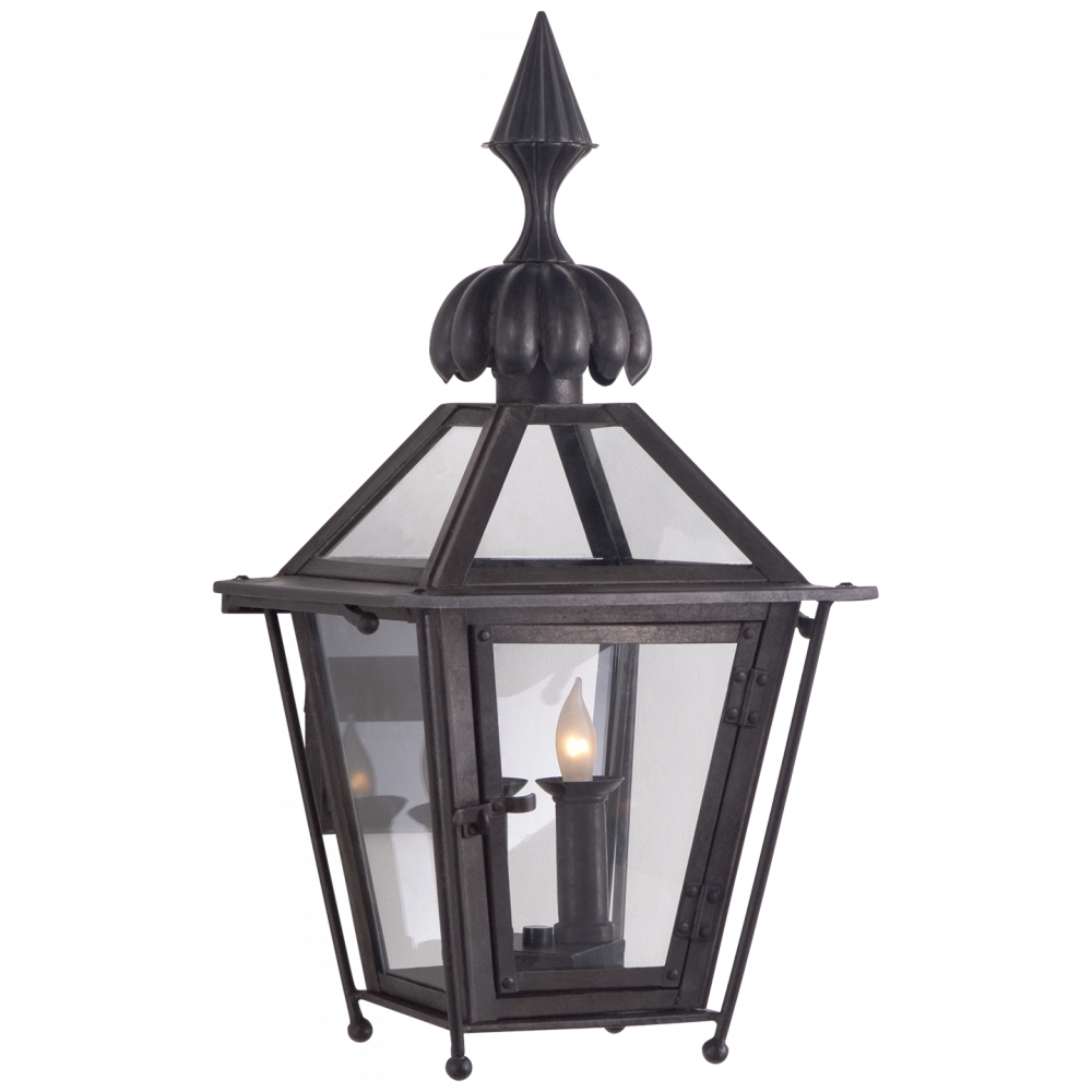 Audley Small Harped Wall Sconce In Blackened Cop - Sconce (1000x1000), Png Download