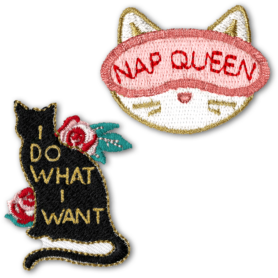Sassy Cats Patches - Embroidery (1200x1200), Png Download