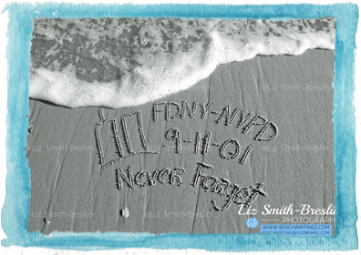 Fdny, Nypd Never Forget Twin Towers - Handwriting (400x300), Png Download