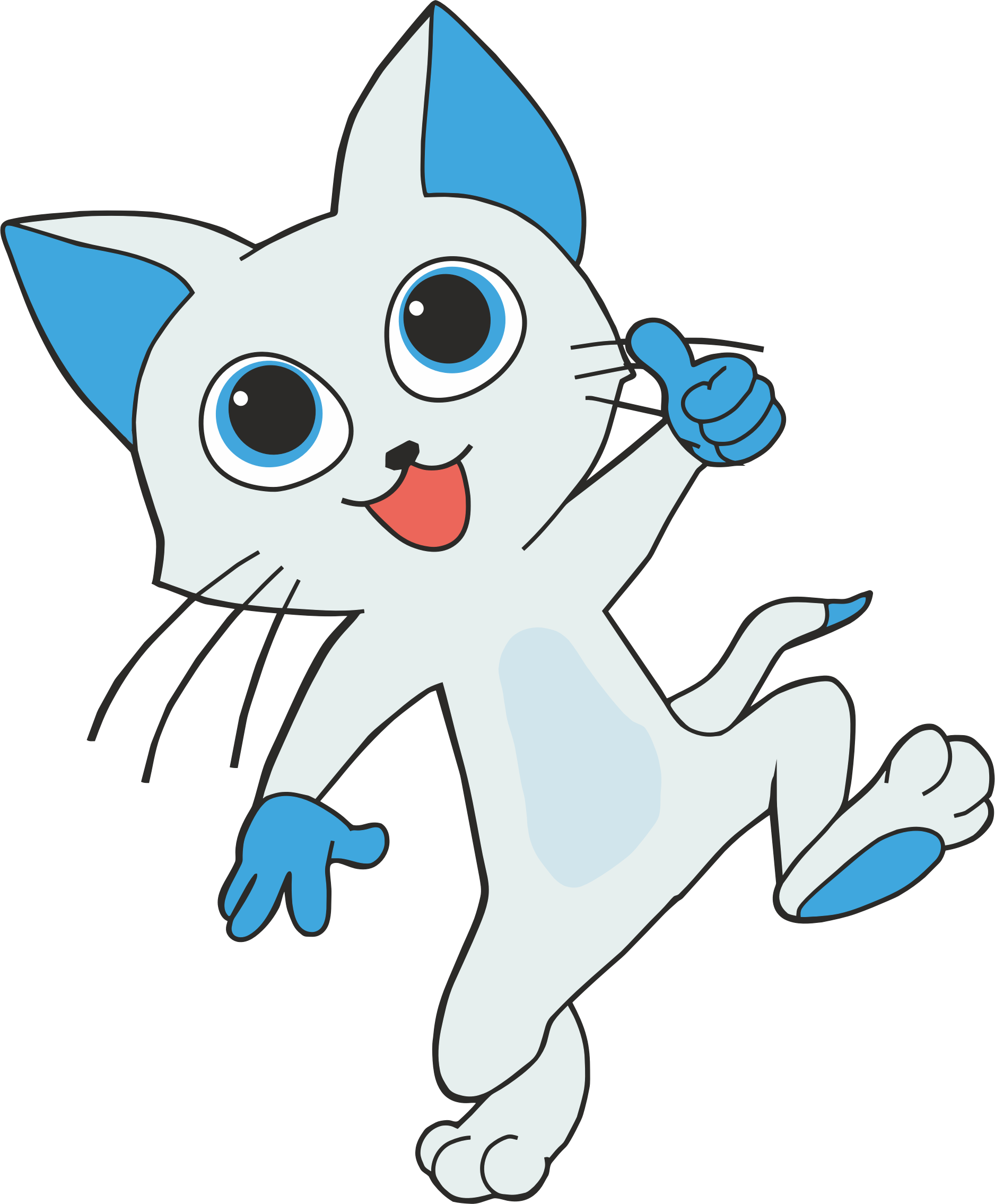 Medium Image - Cartoon Anthropomorphic Cat (626x758), Png Download