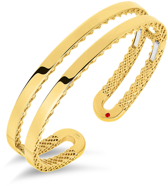 Roberto Coin Double Symphony Golden Gate Bangle - Bracelet (800x800), Png Download