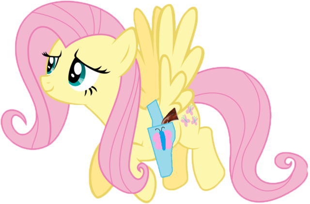 Fluttershy With - Cartoon (640x422), Png Download