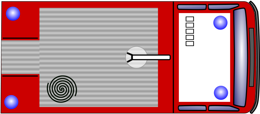 Fire Engine Romus 01 - Fire Truck Bird's Eye View (900x450), Png Download