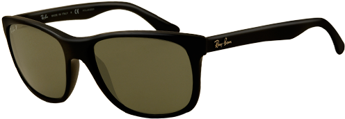 Ray Ban Rb4181 Black Polarised Sunglasses - Ray-ban Men's Rb4181 Polarised Square Sunglasses (500x300), Png Download