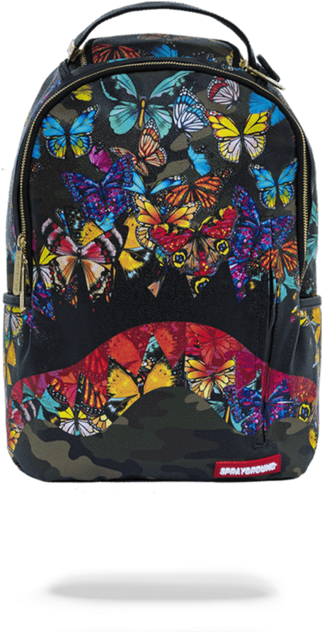 Butterfly Shark Mouth Backpack - Sprayground Backpacks Butterfly Shark (802x1023), Png Download