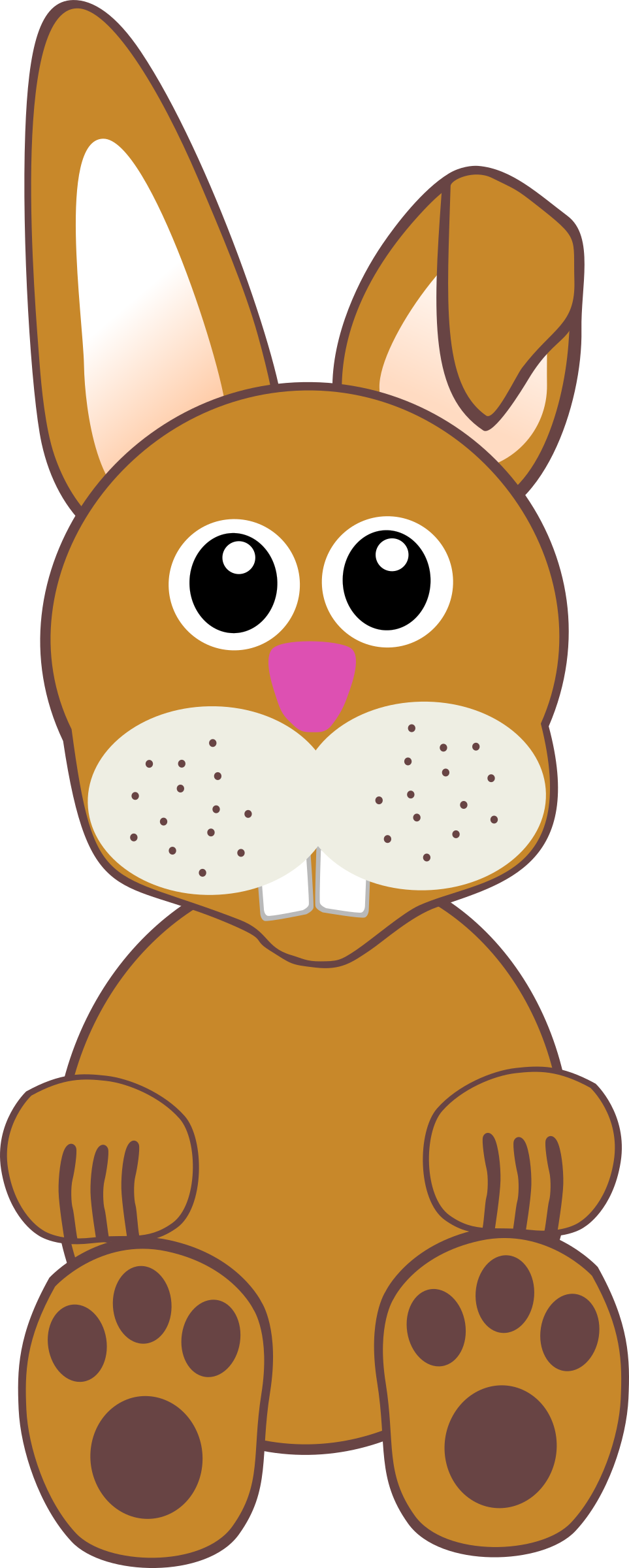 Funny Baby Bunny Sitting Png Clip Arts - Cartoon Rabbit Face (241x600), Png Download