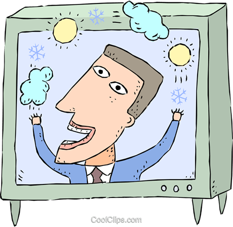Weather Man Reporting A Sunny Day Royalty Free Vector - Illustration (480x469), Png Download