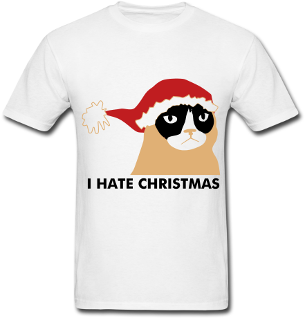 I Hate Christmas T-shirt T Shirt Clothing White Sleeve - Drone Racing T Shirt (500x500), Png Download