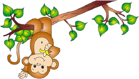 Pajama Time Story Hour - Monkey On Vine Clipart (474x316), Png Download