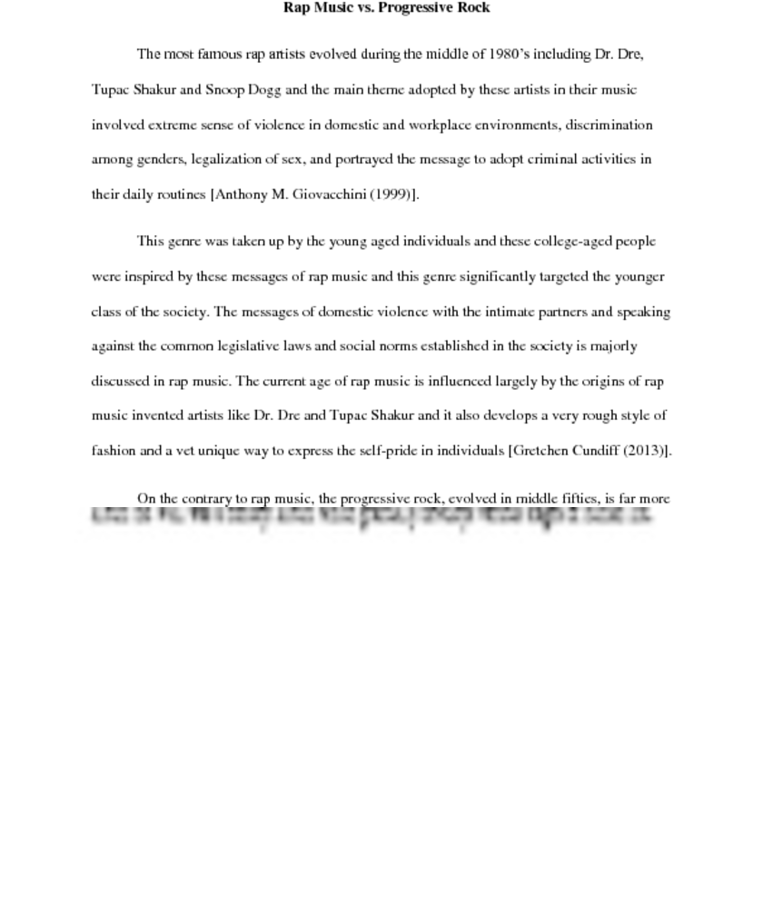 Rap Music Vs - Descriptive Essay Examples (850x1100), Png Download