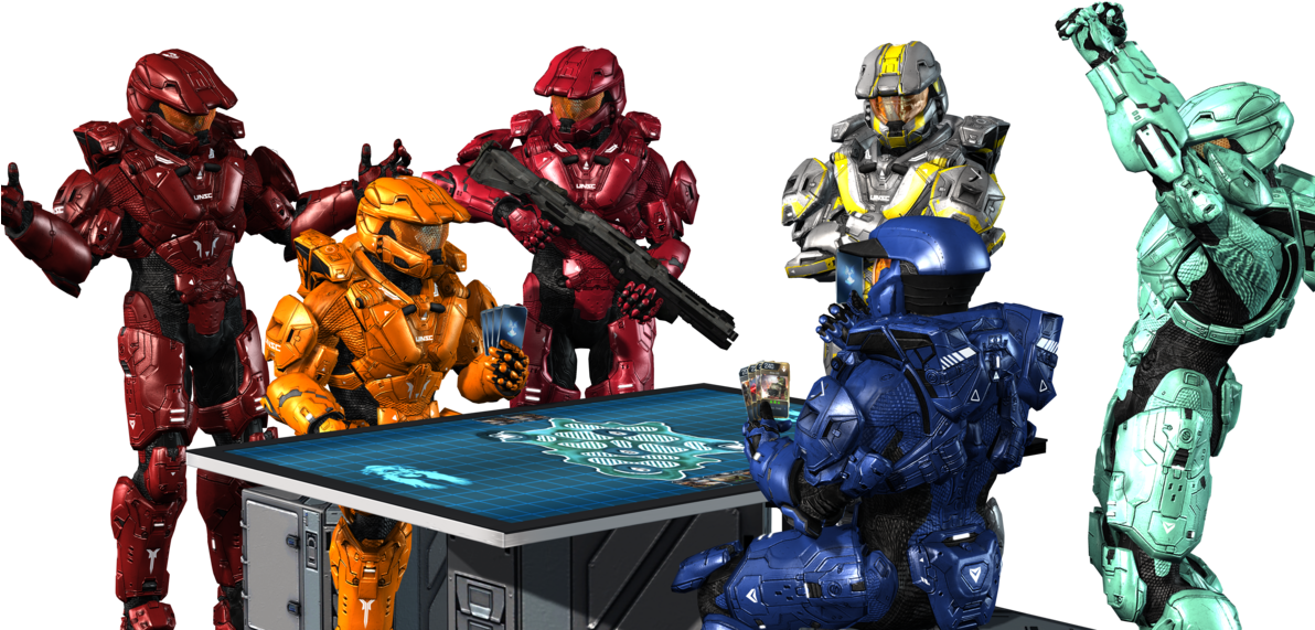 Rvb Crew Playing Halo Wars 2 Blitz On A Board By Monkeyrebel117 - Halo Wars 2 Png (1191x670), Png Download