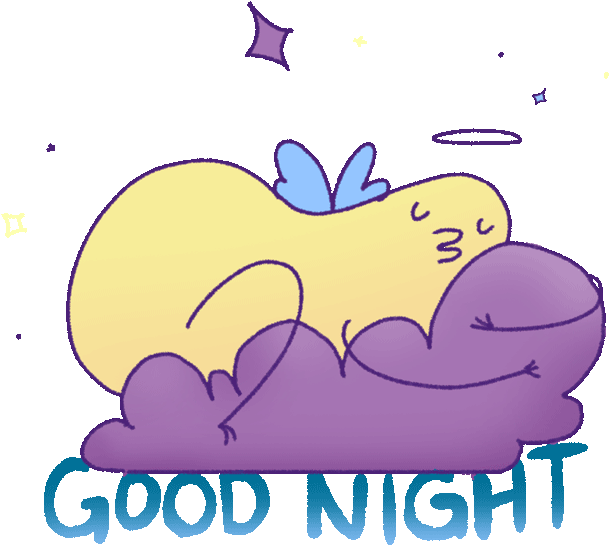 Good Night Clipart Angel - Good Night Cartoon Gif (618x618), Png Download