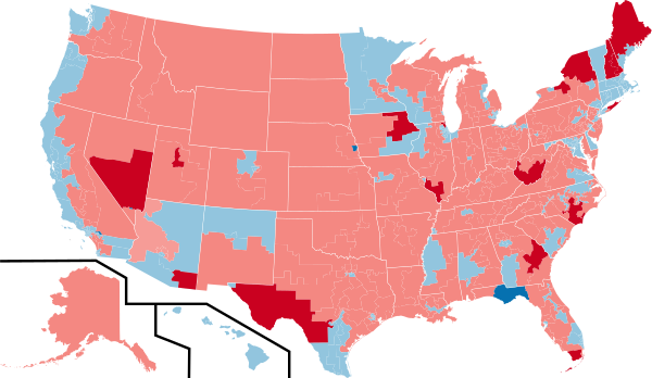 Deep Red Of The Us Mexico Border, As Well As Iowa, - Trump Electoral Map (600x348), Png Download