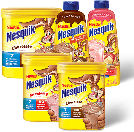 Nestle Nesquik Strawberry Flavor Powder - 8oz (509x456), Png Download