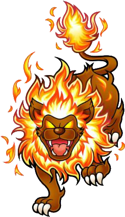 Kirby Fire Lion - Lion With Fire Png (304x479), Png Download
