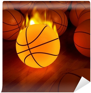 Basketballs On Fire (400x400), Png Download