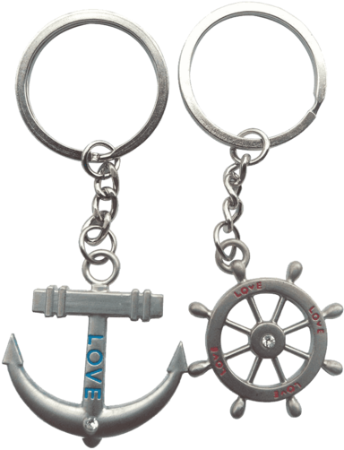 4ever Romantic Stainless Alloy Metal Silver Nautical - Toogoo Couple Nautical Steering Wheel Anchor Charms (600x600), Png Download