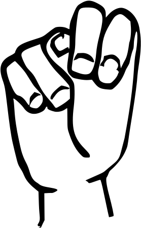 Sign Language N - American Sign Language N (305x470), Png Download