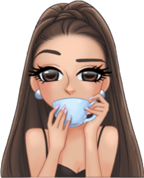 Arimoji Tea Hot Cute Hotchocolate Cup Teacup White - Ariana Grande Emoji Png (1024x1024), Png Download