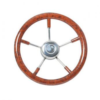 Steering Wheel Root Effect 350 Mm With Stainless Steel - Teleflex 5 Spoke Power Boat Steering Wheel (432x345), Png Download