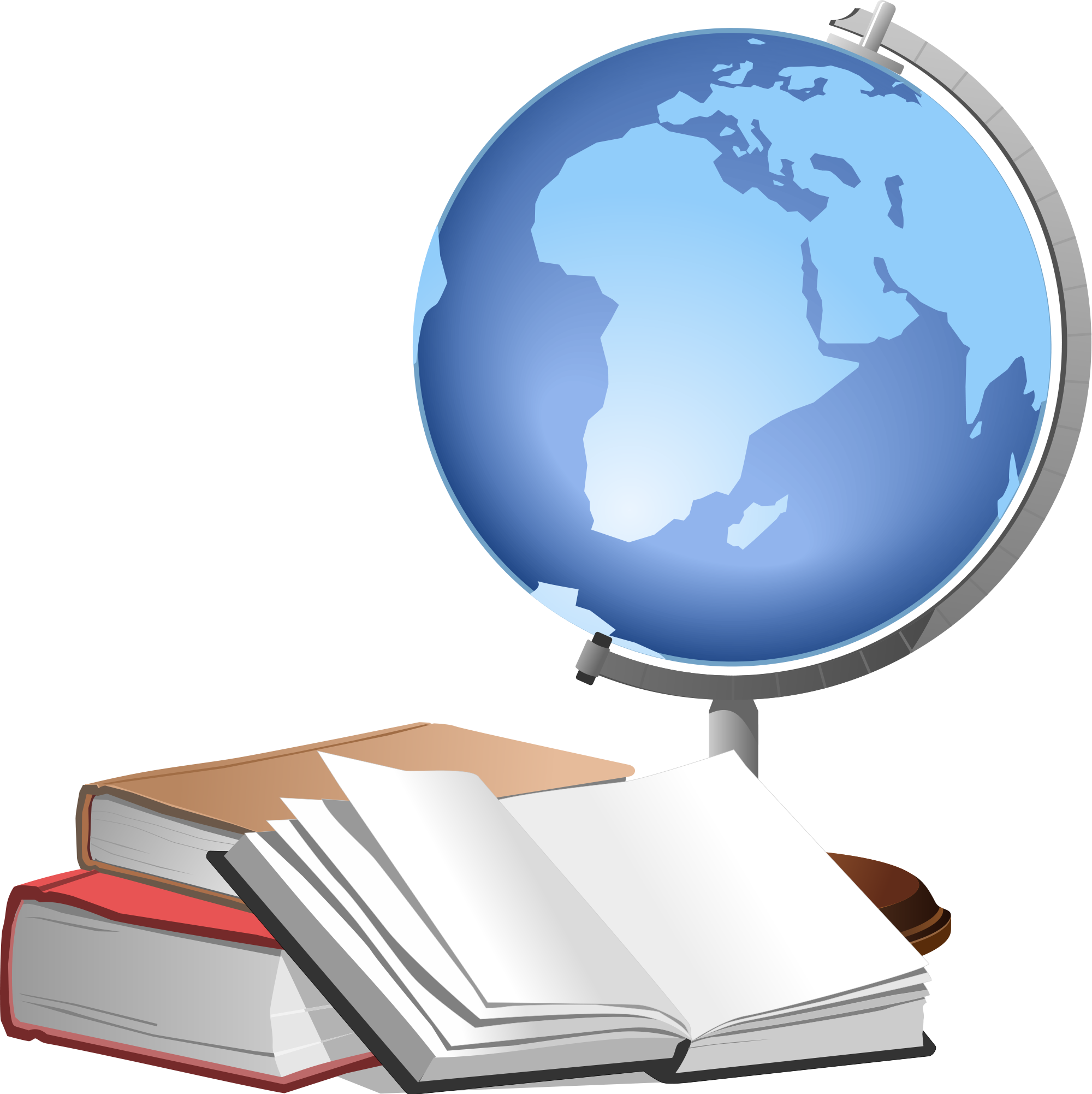 Open - Globe And Book (2000x2003), Png Download