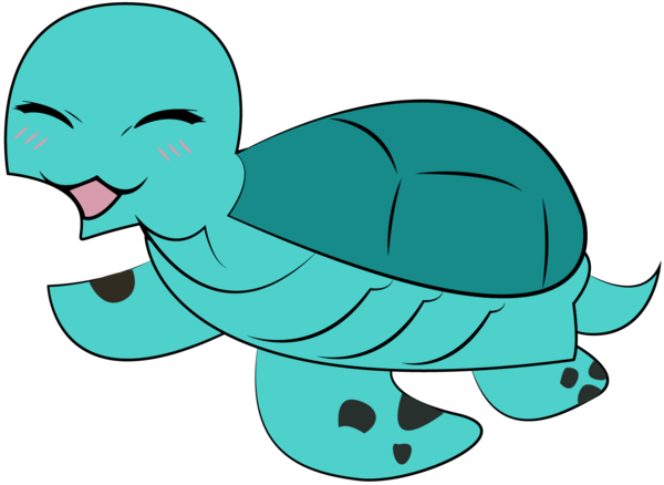 Clipart Turtle Kawaii - Kawaii Sea Turtle (600x438), Png Download