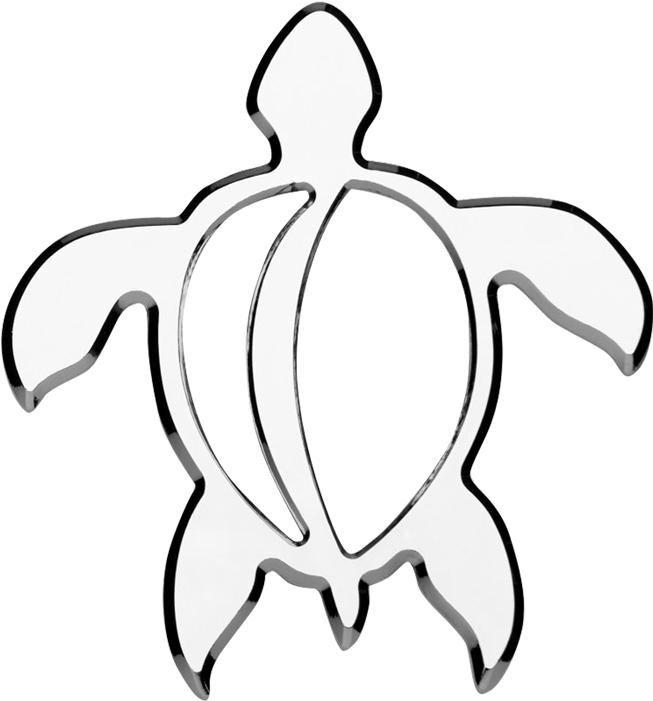Hawaiian Turtle 3d Chrome Plated Sticker - Cruiser Accessories Turtle Automotive Decal, Chrome (752x800), Png Download
