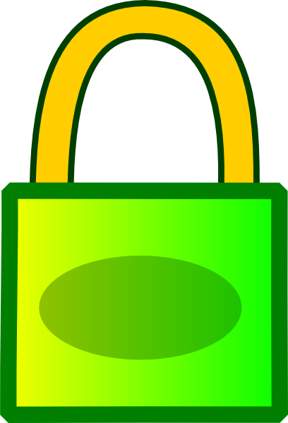 And Yellow Lock - Clip Art (408x599), Png Download