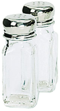 Adcraft Mushroom Top Salt/pepper Shakers, Glass/stainless (488x439), Png Download