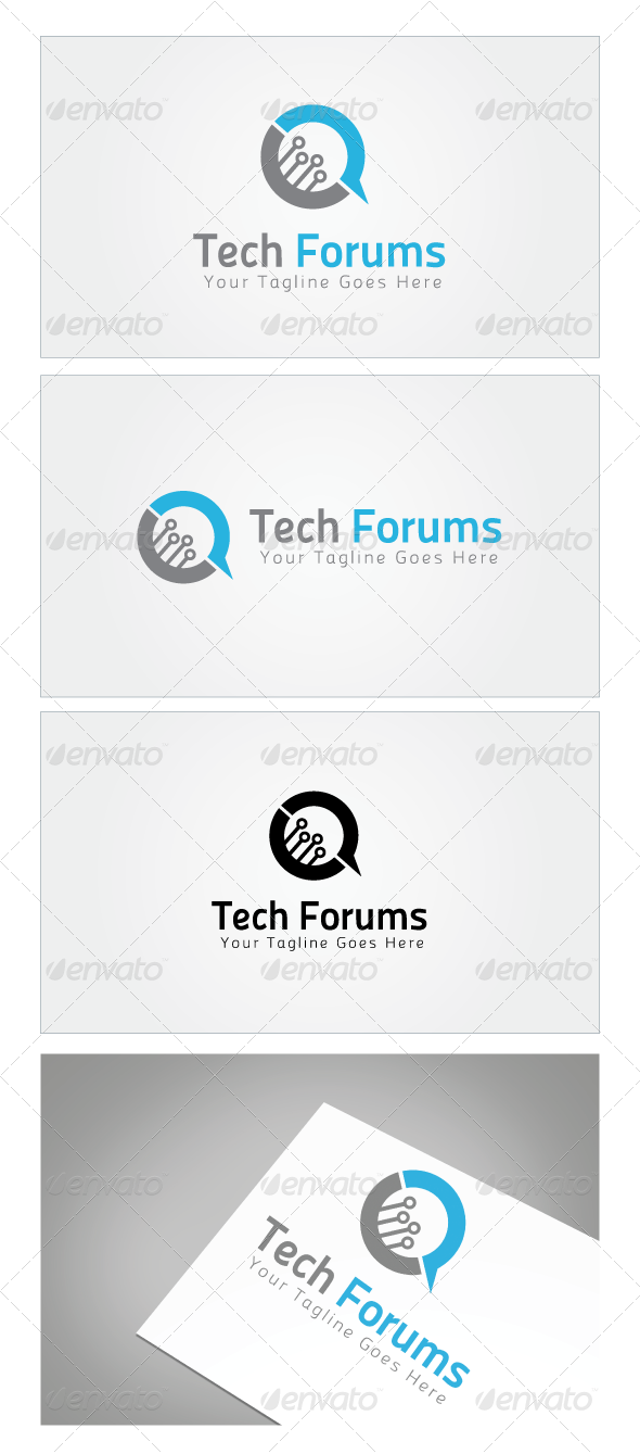 Tech Forums Logo Template - Logo (590x1339), Png Download