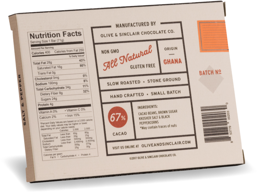Salt & Pepper Chocolate Bar (1000x750), Png Download