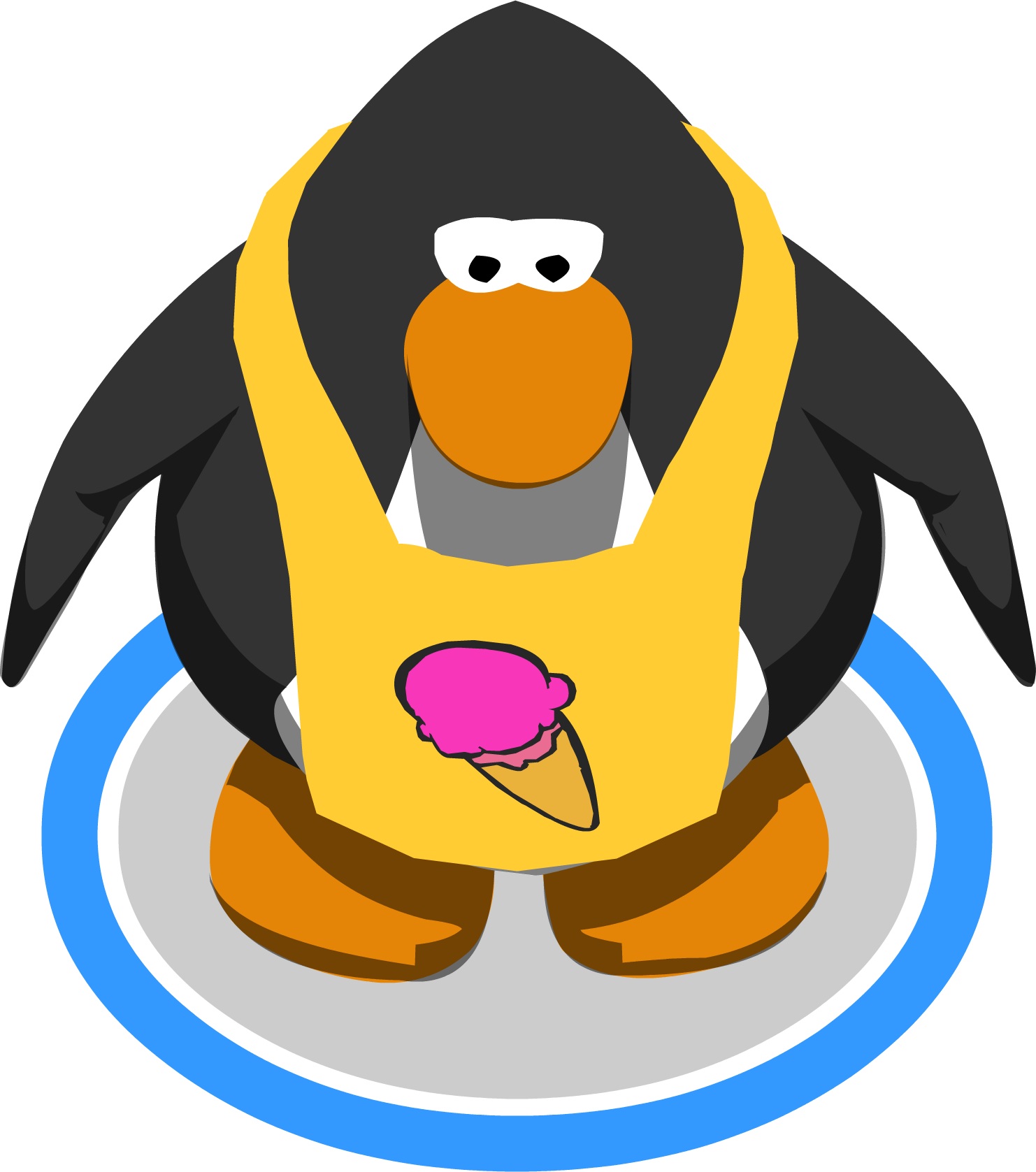 Ice Cream Vendor In-game - Club Penguin Penguin Png (1482x1677), Png Download
