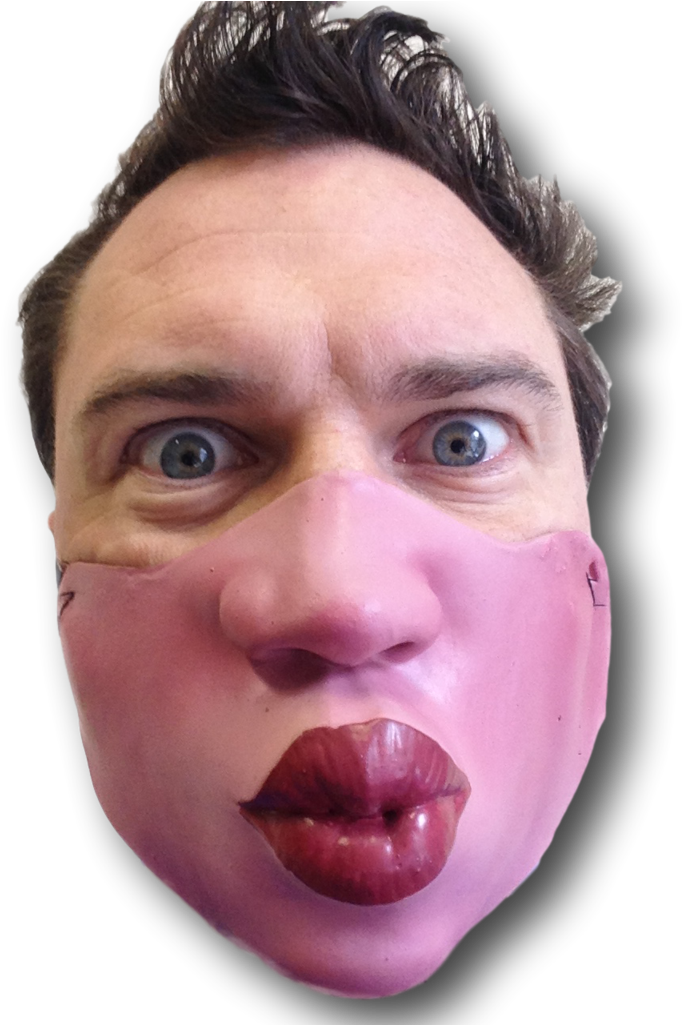 Big Lips Kiss Half Face Mask - Creepy Horror Elastic Band Half Face Masks Funny Costume (768x1024), Png Download
