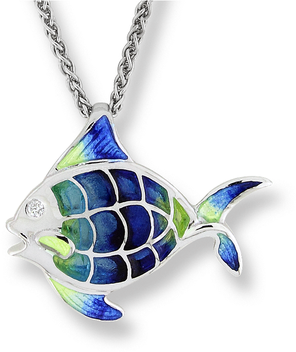 Nicole Barr Designs Sterling Silver Angel Fish Necklace-turquoise - Blue Angel Fish Necklace - Sterling Silver 18 Inch (800x800), Png Download