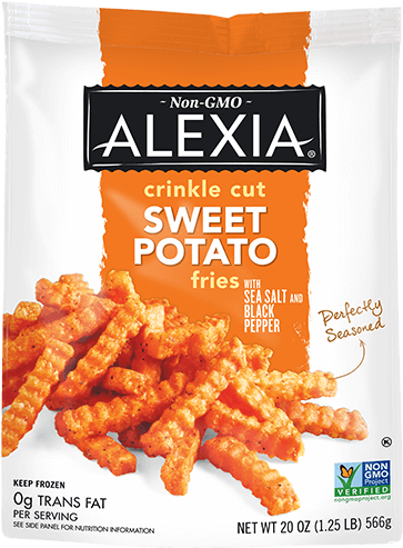 Crinkle Cut Sweet Potato Fries With Sea Salt & Black - Crinkle Cut Sweet Potato Fries (500x500), Png Download