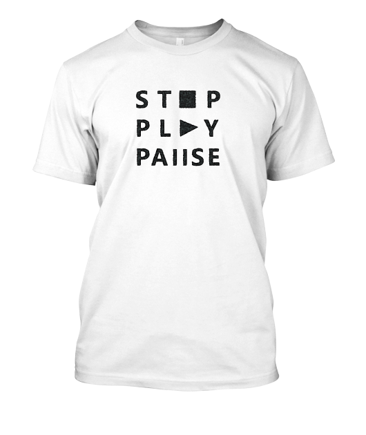 Stop I Play I Pause - Black Shirt Transparent Background (530x630), Png Download