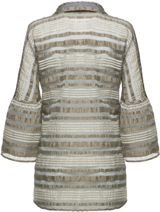 Yarn Dyed Stripe Blouse - Woolen (509x677), Png Download