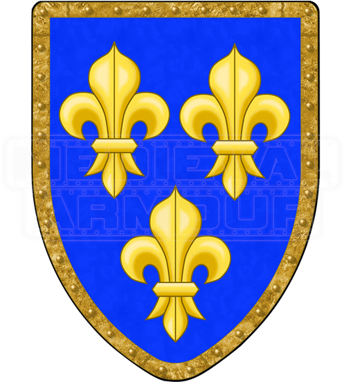 Fleur De Lis Steel Battle Shield - Coat Of Arms Of France (550x550), Png Download