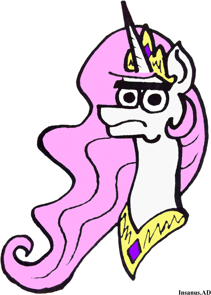 #1606847 - Alicorn, Artist - Insanus - Ad, Bust, Eyebrows, - Princess Celestia (730x1024), Png Download