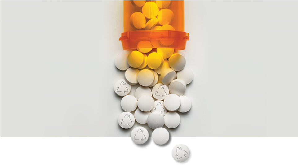 » Benign By Design - Pill Bottle Spill Over (960x540), Png Download