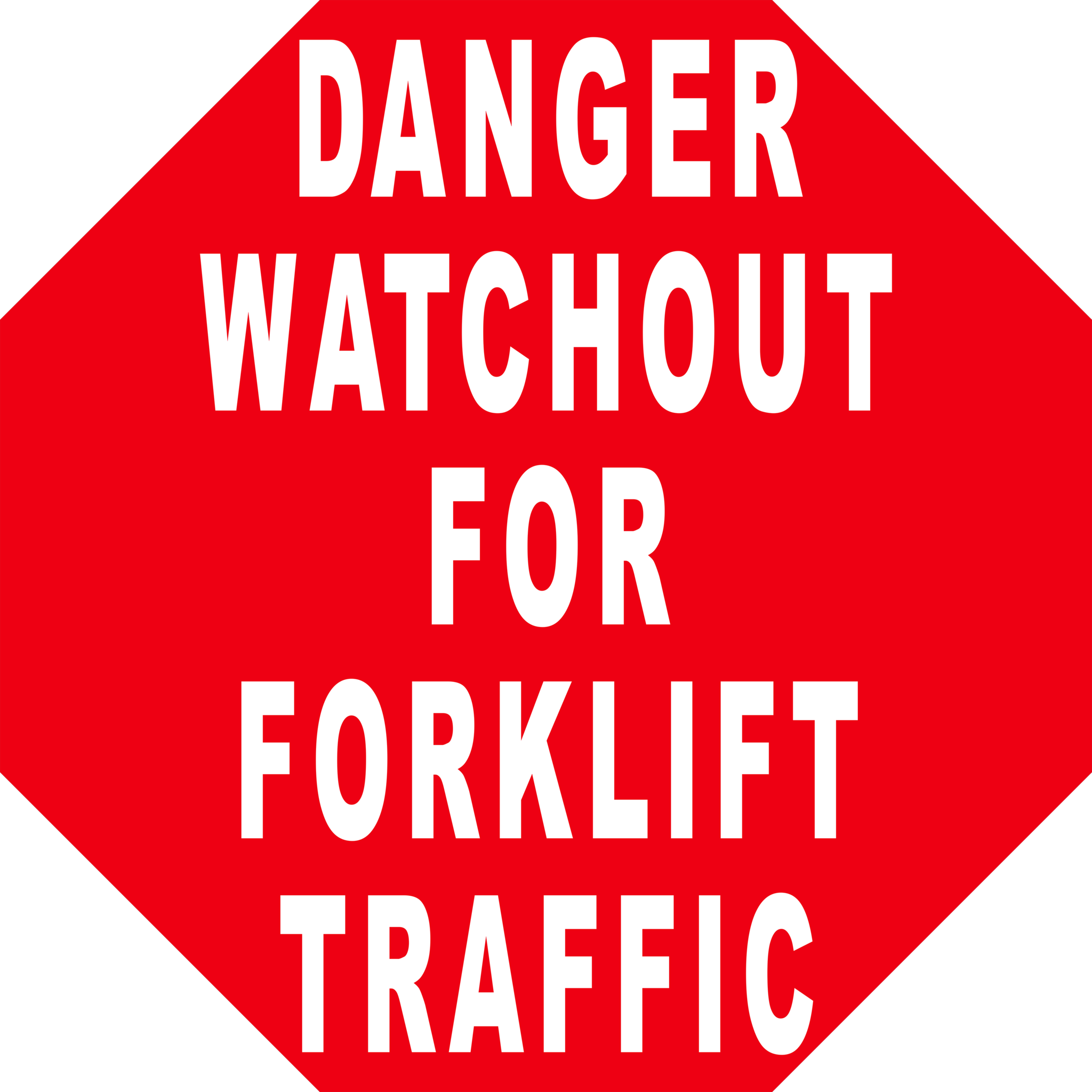 Danger Watchout For Forklift Traffic Floor Sign - House (2048x2048), Png Download