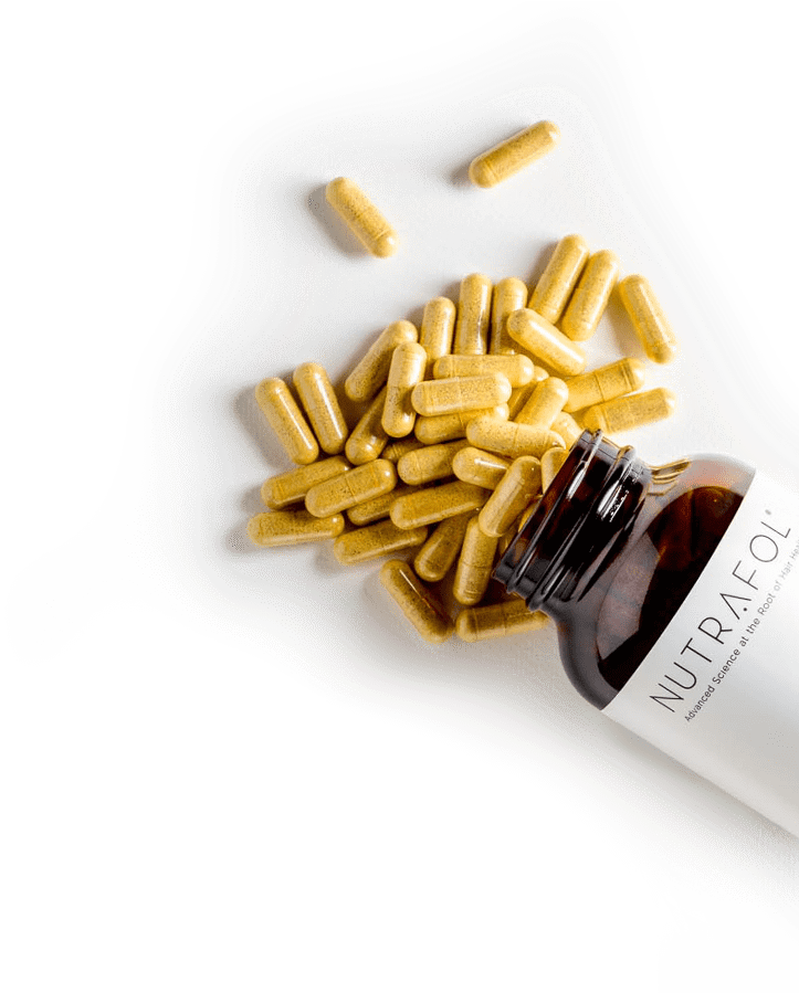 Open Bottle Of Nutrafol Spilled - Bottle (738x898), Png Download