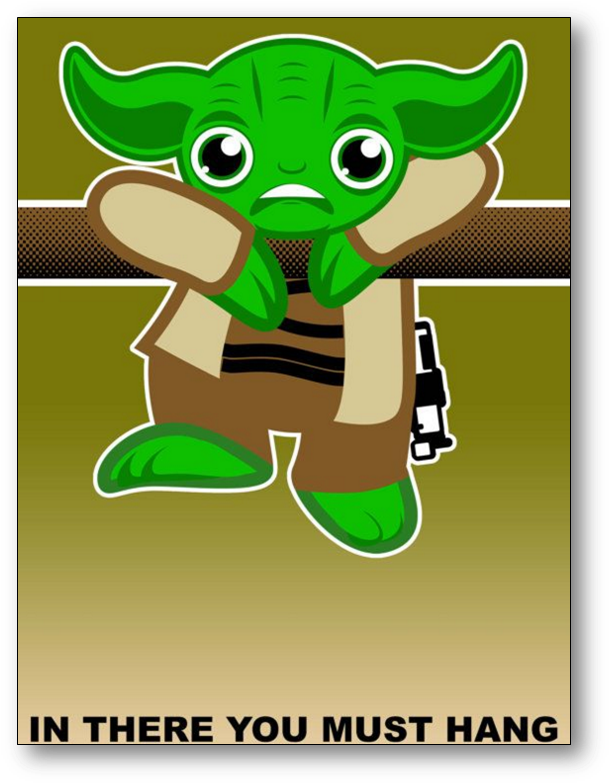 Hang In There Yoda (617x791), Png Download
