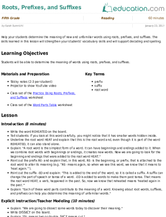 Roots, Prefixes, And Suffixes - Science Lesson Plan For Goldilocks And The Three Bears (340x446), Png Download